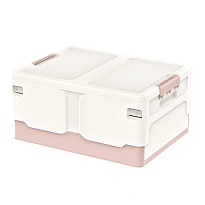 Ящик пластиковый складной белый, дно розовое, 480х360х240 мм в Армавире Ящик пластиковый складной белый, дно розовое, 480х360х240 мм в Армавире