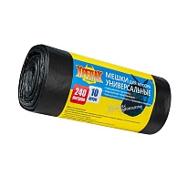 Мешки для мусора 240 л, черные, в рулоне 10 шт., ПНД 40 мкм, 1250х1000 мм, Крепак, 4607075710153 в Армавире