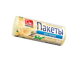 Мешки для мусора 30 л, ароматизированные, Ваниль, бежевые, в рулоне 20 шт., ПНД, 9 мкм, 560х530 мм, GRIFON Aroma, 101-020 V в Армавире