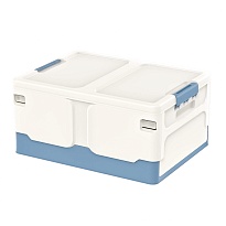 Ящик пластиковый складной белый, дно синее, 480х360х240 мм в Армавире