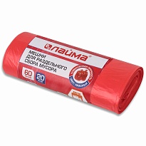 Мешки для мусора 60 л, красный, в рулоне 20 шт., ПНД, 10 мкм, 680х580 мм, LAIMA, 606702 в Армавире Мешки для мусора 60 л, красный, в рулоне 20 шт., ПНД, 10 мкм, 680х580 мм, LAIMA, 606702 в Армавире