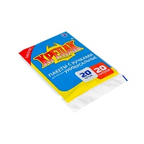 Мешки для мусора 20 л, с ручками, черные, в пачке 20 шт., ПНД, 10 мкм, 550х440 мм, Крепак, 4607075710085 в Армавире