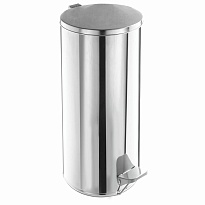 Урна для мусора с педалью, усиленное, Титан, 50 л, кольцо под мешок, нержавеющая сталь, хром в Армавире