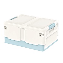 Ящик пластиковый складной белый, дно голубое, 480х360х240 мм в Армавире Ящик пластиковый складной белый, дно голубое, 480х360х240 мм в Армавире