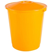 Мусорный бак с крышкой 70 л желтый 70 желтый в Армавире