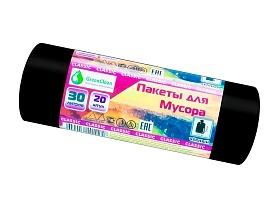 Мешки для мусора 30 л, черные, в рулоне 20 шт., ПНД, 7 мкм, 600х500 мм, MIRPACK Classik, 302040 в Армавире