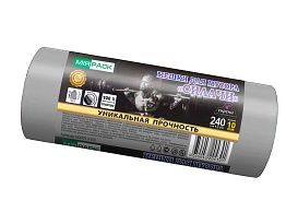 Мешки для мусора 240 л, ароматизированные, серые, в рулоне 10 шт., ПВД 40 мкм, 1500х1100 мм, СИЛАЧИ, sil240111101 в Армавире