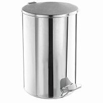 Ведро для мусора с педалью, усиленное, Титан, 20 л, кольцо под мешок, нержавеющая сталь, хром в Армавире