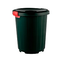 Мусорный бак с крышкой - воронкой на колесах 105 л темно-зеленый 105 темно-зеленый в Армавире