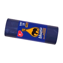 Мешки для мусора 240 л, синие, рулон 10 шт., ПВД 36 мкм, 1350х900 мм, Уфа Пак, МВ1854 (МВ 240-10с) в Армавире