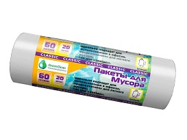 Мешки для мусора 60 л, белые, в рулоне 20 шт., ПНД, 7 мкм, 700х600 мм, MIRPACK Classik, 602052 в Армавире Мешки для мусора 60 л, белые, в рулоне 20 шт., ПНД, 7 мкм, 700х600 мм, MIRPACK Classik, 602052 в Армавире