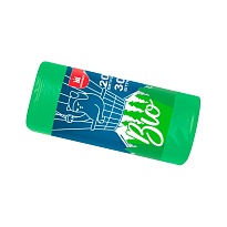 Мешки для мусора 20 л, биоразлагаемые, зеленые, в рулоне 30 шт., ПНД, 8 мкм, 500х400 мм, БИО, МБ2097 (МНБ 20-30ж) в Армавире