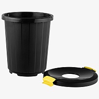 Мусорный бак с крышкой - воронкой на колесах 105 л темно-серый 105 темно-серый в Армавире