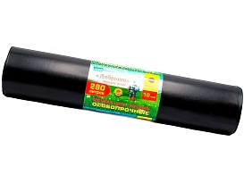 Мешки для мусора 280 л, ароматизированные, черные, в рулоне 10 шт., ПВД 110 мкм, 1400х930 мм, Добрыня, Dob28010black в Армавире