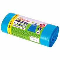 Мешки для мусора 35 л, синие, в рулоне 30 шт., ПНД, 10 мкм, 600х500 мм, Любаша, 608091 в Армавире