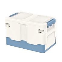 Ящик пластиковый складной белый, дно синее, 370х240х240 мм в Армавире Ящик пластиковый складной белый, дно синее, 370х240х240 мм в Армавире