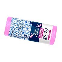 Мешки для мусора 35 л, с ушками, розовые, в рулоне 20 шт., ПНД, 12 мкм, 655х500 мм, Узоры Чистоты, МУ3469 (МСУ-35роз) в Армавире