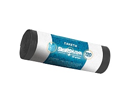 Мешки для мусора 120 л, черные, в рулоне 10 шт., ПНД, 14 мкм, 1100х700 мм, SIBIRSKAYA, 101-008 S в Армавире