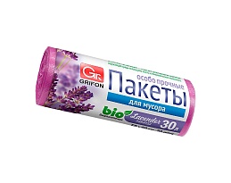 Мешки для мусора 30 л, ароматизированные, Лаванда, сиреневые, в рулоне 20 шт., ПНД, 9 мкм, 560х530 мм, GRIFON Aroma, 101-020 La в Армавире