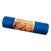 Мешки для мусора 100 л, с завязками, синие, в рулоне 10 шт., ПВД, 40 мкм, 840х670 мм, Концепция Быта Vitalux, 604933 в Армавире